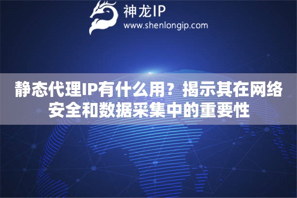 靜態(tài)代理IP有什么用？揭示其在網(wǎng)絡(luò)安全和數(shù)據(jù)采集中的重要性
