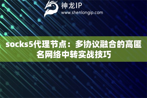 socks5代理節(jié)點(diǎn)：多協(xié)議融合的高匿名網(wǎng)絡(luò)中轉(zhuǎn)實(shí)戰(zhàn)技巧
