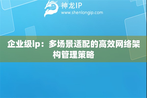 企業(yè)級ip：多場景適配的高效網(wǎng)絡(luò)架構(gòu)管理策略