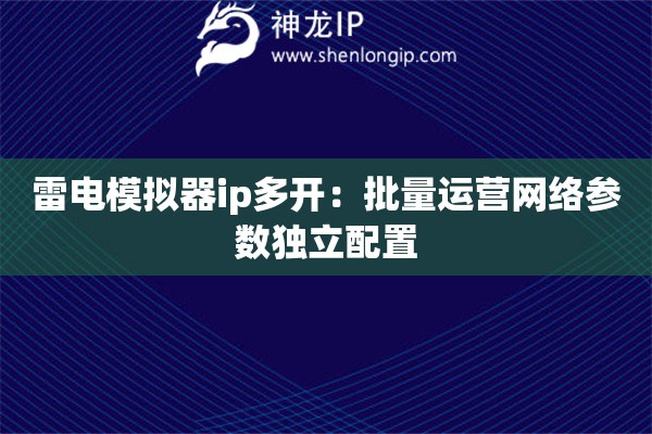 雷電模擬器ip多開：批量運營網(wǎng)絡(luò)參數(shù)獨立配置