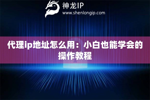 代理ip地址怎么用：小白也能學(xué)會的操作教程