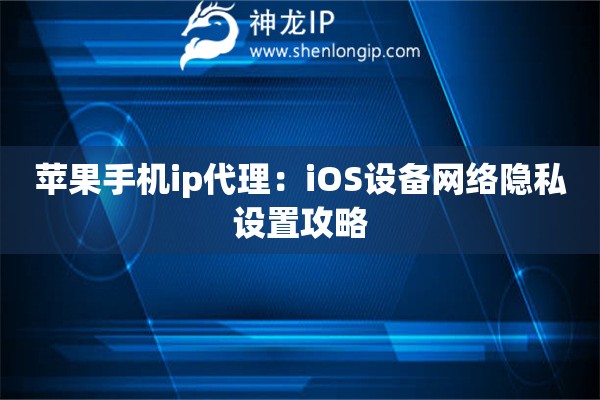 蘋果手機(jī)ip代理：iOS設(shè)備網(wǎng)絡(luò)隱私設(shè)置攻略