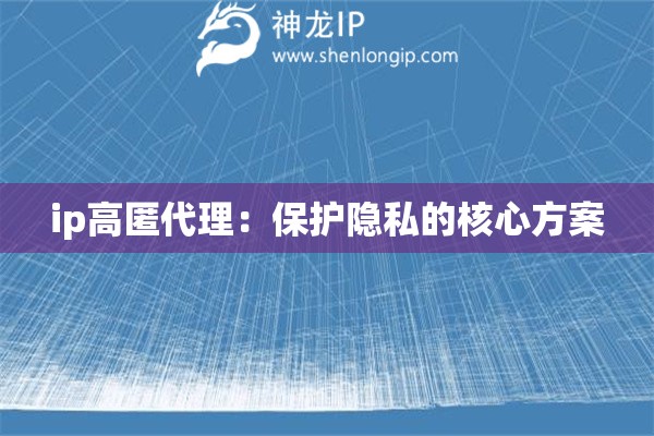 ip高匿代理：保護隱私的核心方案