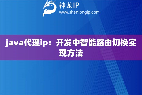 java代理ip：開發(fā)中智能路由切換實現(xiàn)方法