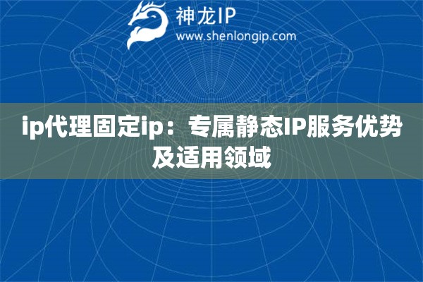 ip代理固定ip：專屬靜態(tài)IP服務(wù)優(yōu)勢及適用領(lǐng)域