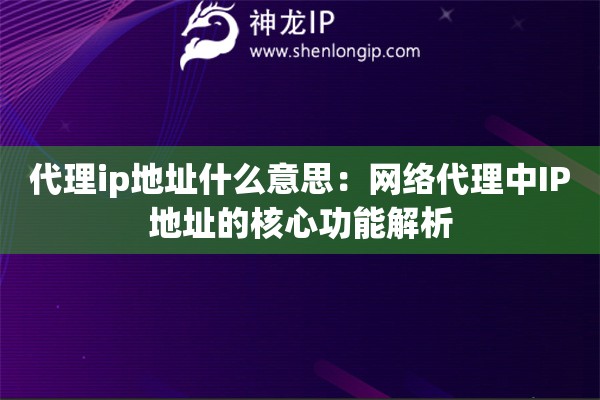 代理ip地址什么意思：網(wǎng)絡(luò)代理中IP地址的核心功能解析