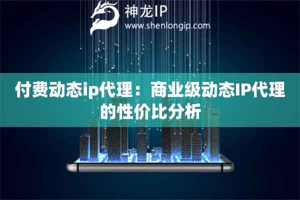 詳細(xì)閱讀:付費(fèi)動態(tài)ip代理:商業(yè)級動態(tài)IP代理的性價比分析 付費(fèi)動態(tài)ip代理:商業(yè)級動態(tài)IP代理的性價比分析