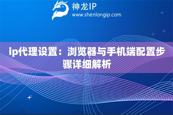 ip代理設(shè)置：瀏覽器與手機端配置步驟詳細(xì)解析