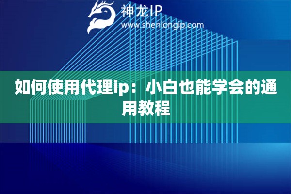 如何使用代理ip：小白也能學(xué)會(huì)的通用教程