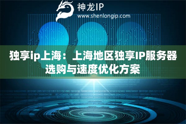 獨享ip上海：上海地區(qū)獨享IP服務(wù)器選購與速度優(yōu)化方案