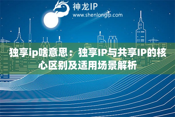 獨享ip啥意思：獨享IP與共享IP的核心區(qū)別及適用場景解析