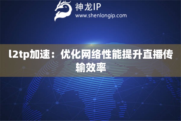 l2tp加速：優(yōu)化網(wǎng)絡性能提升直播傳輸效率