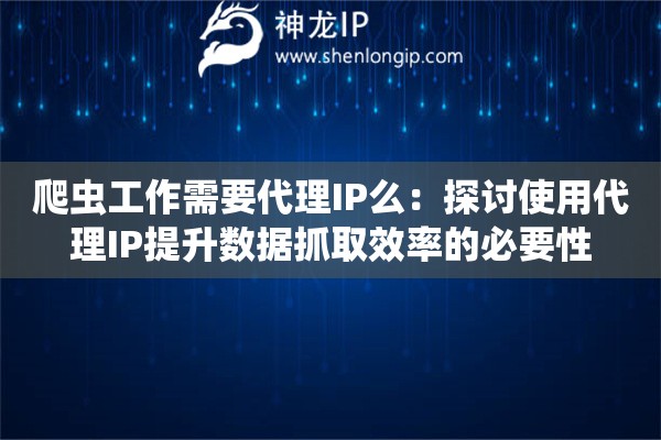 爬蟲工作需要代理IP么：探討使用代理IP提升數(shù)據(jù)抓取效率的必要性