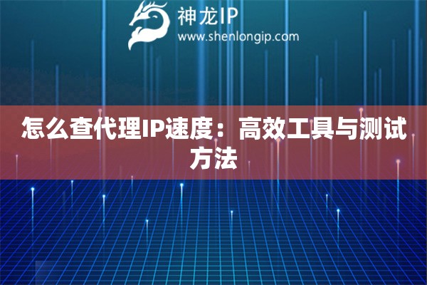 怎么查代理IP速度：高效工具與測試方法