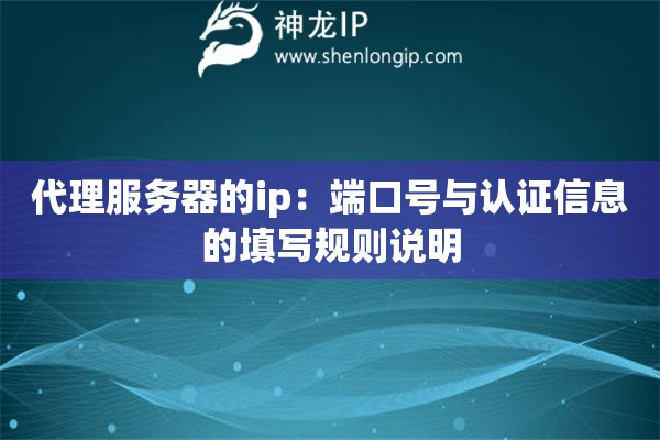 代理服務(wù)器的ip：端口號與認(rèn)證信息的填寫規(guī)則說明