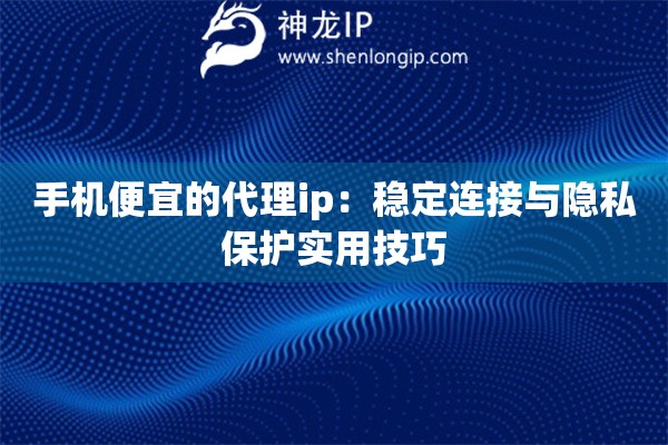 手機(jī)便宜的代理ip：穩(wěn)定連接與隱私保護(hù)實用技巧