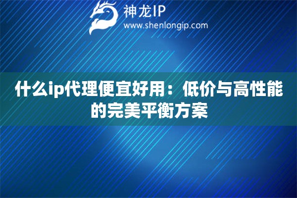 什么ip代理便宜好用：低價(jià)與高性能的完美平衡方案