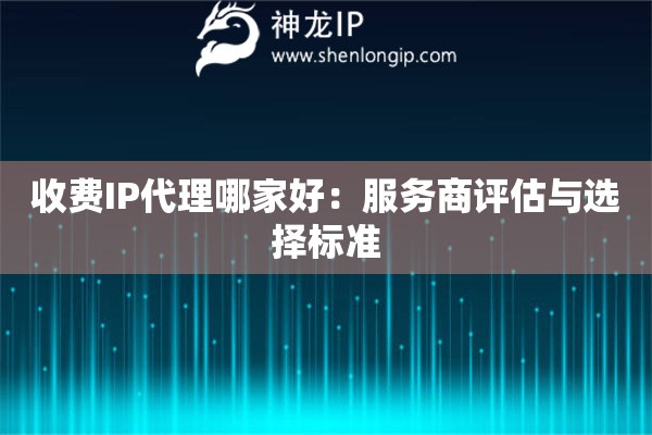 收費IP代理哪家好：服務商評估與選擇標準