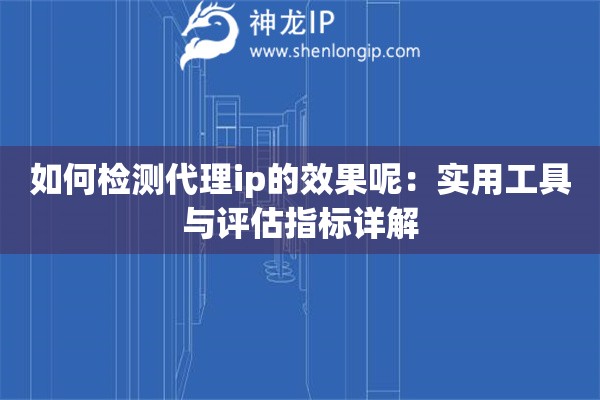 如何檢測(cè)代理ip的效果呢：實(shí)用工具與評(píng)估指標(biāo)詳解