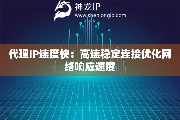 代理IP速度快：高速穩(wěn)定連接優(yōu)化網(wǎng)絡(luò)響應(yīng)速度