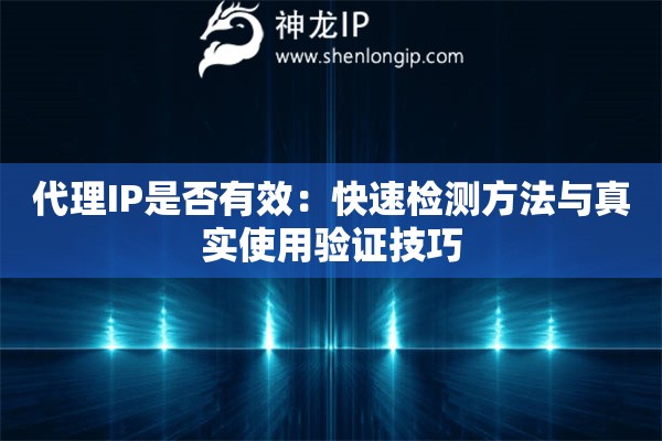 代理IP是否有效：快速檢測(cè)方法與真實(shí)使用驗(yàn)證技巧