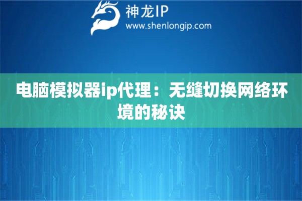 電腦模擬器ip代理：無縫切換網(wǎng)絡(luò)環(huán)境的秘訣