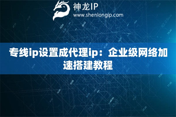 專線ip設(shè)置成代理ip：企業(yè)級(jí)網(wǎng)絡(luò)加速搭建教程
