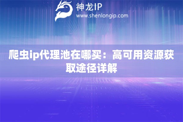 爬蟲(chóng)ip代理池在哪買(mǎi)：高可用資源獲取途徑詳解