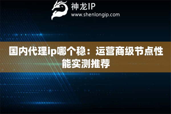 國內(nèi)代理ip哪個穩(wěn)：運營商級節(jié)點性能實測推薦