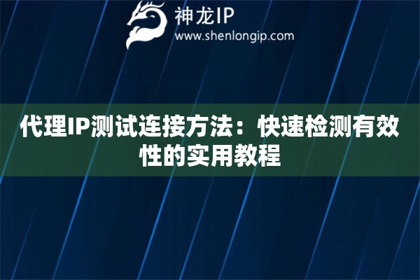 代理IP測試連接方法：快速檢測有效性的實用教程