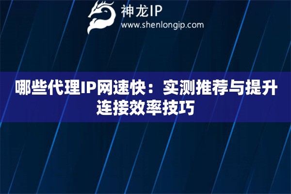 哪些代理IP網(wǎng)速快：實測推薦與提升連接效率技巧
