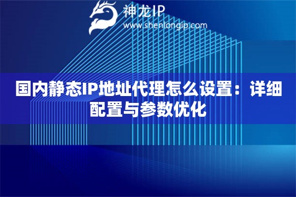 國內(nèi)靜態(tài)IP地址代理怎么設(shè)置：詳細(xì)配置與參數(shù)優(yōu)化