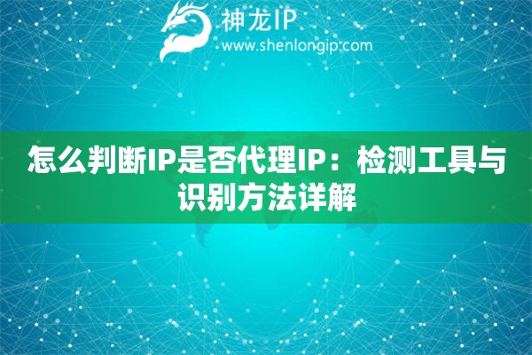 怎么判斷IP是否代理IP：檢測工具與識別方法詳解