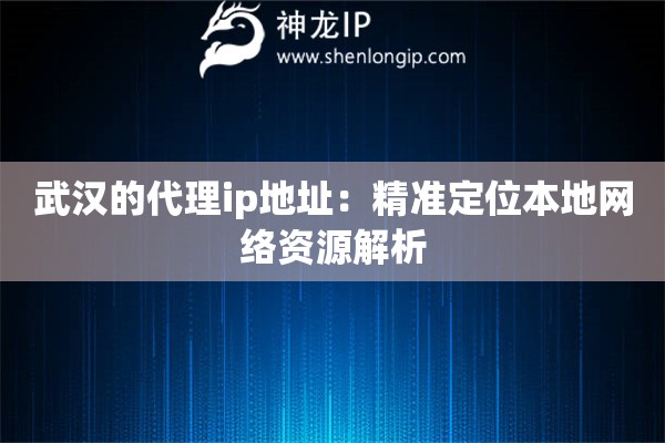 武漢的代理ip地址：精準(zhǔn)定位本地網(wǎng)絡(luò)資源解析