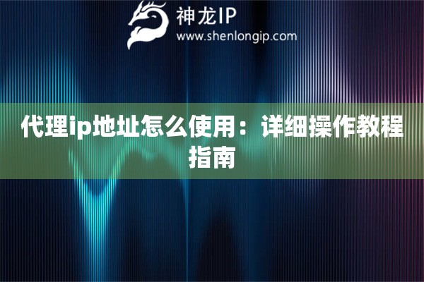 代理ip地址怎么使用：詳細(xì)操作教程指南