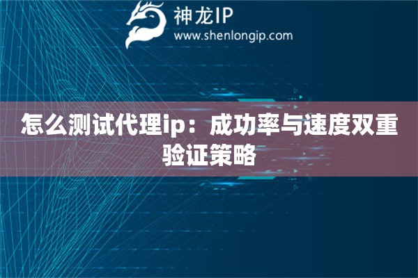 怎么測(cè)試代理ip：成功率與速度雙重驗(yàn)證策略