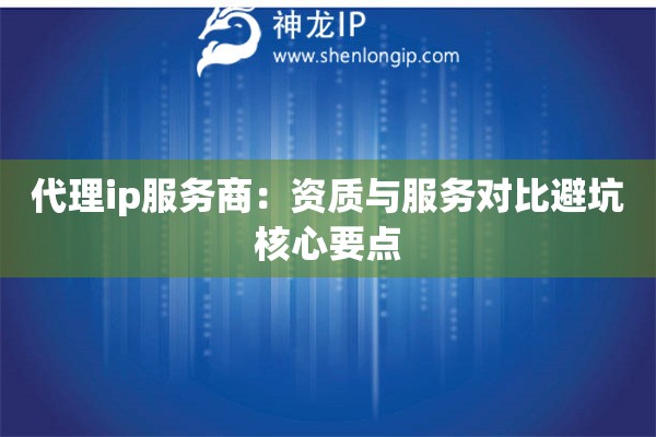 代理ip服務(wù)商：資質(zhì)與服務(wù)對比避坑核心要點