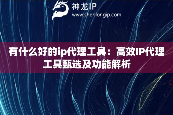 有什么好的ip代理工具：高效IP代理工具甄選及功能解析