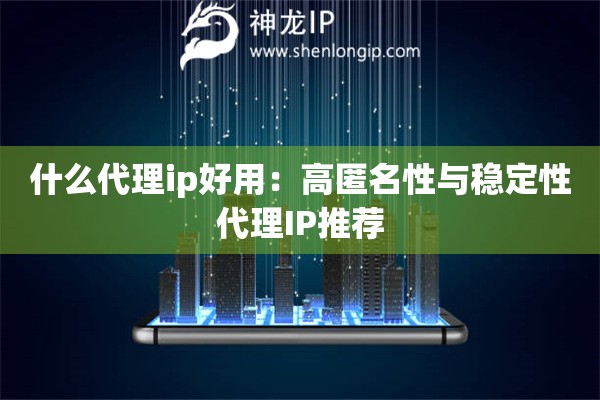 什么代理ip好用：高匿名性與穩(wěn)定性代理IP推薦