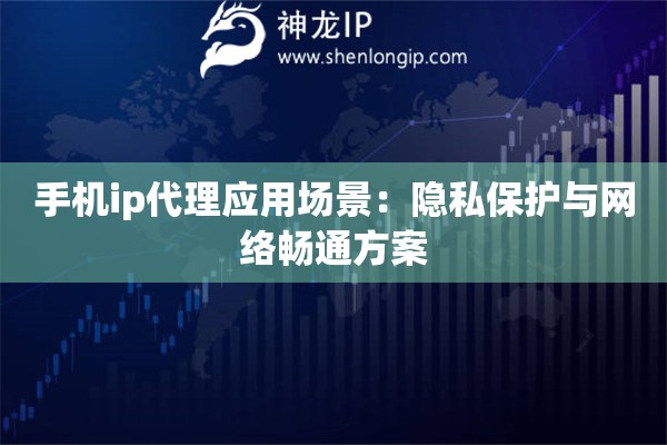 手機ip代理應(yīng)用場景：隱私保護與網(wǎng)絡(luò)暢通方案