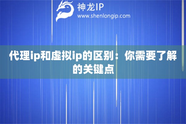 代理ip和虛擬ip的區(qū)別：你需要了解的關(guān)鍵點