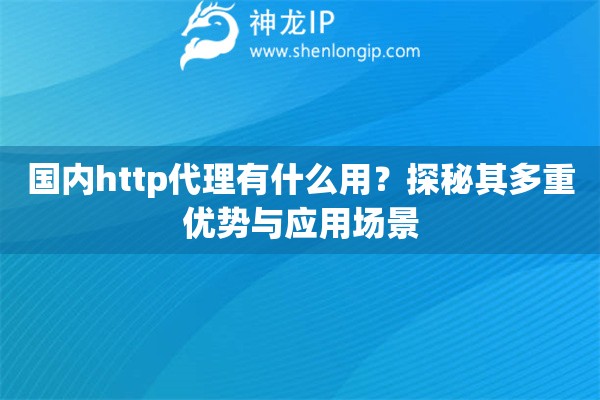 國(guó)內(nèi)http代理有什么用？探秘其多重優(yōu)勢(shì)與應(yīng)用場(chǎng)景