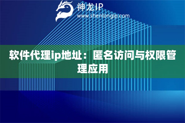 軟件代理ip地址：匿名訪問與權(quán)限管理應(yīng)用