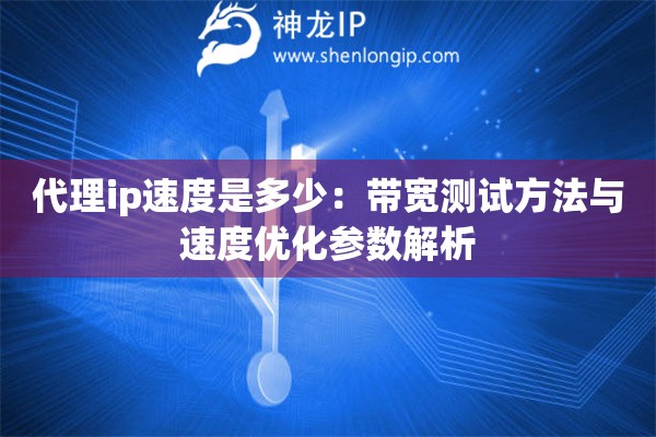 代理ip速度是多少：帶寬測試方法與速度優(yōu)化參數(shù)解析