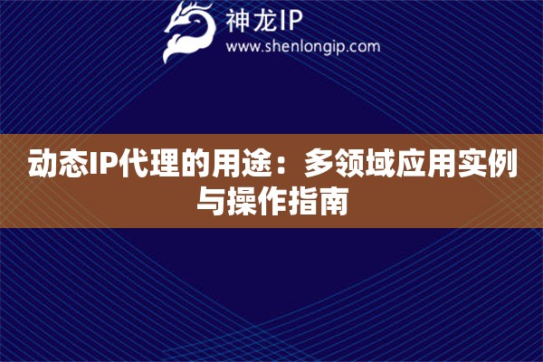 動態(tài)IP代理的用途：多領(lǐng)域應(yīng)用實例與操作指南