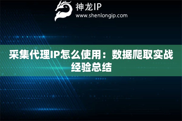 采集代理IP怎么使用：數(shù)據(jù)爬取實戰(zhàn)經(jīng)驗總結(jié)
