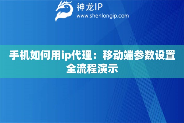 手機如何用ip代理：移動端參數(shù)設置全流程演示
