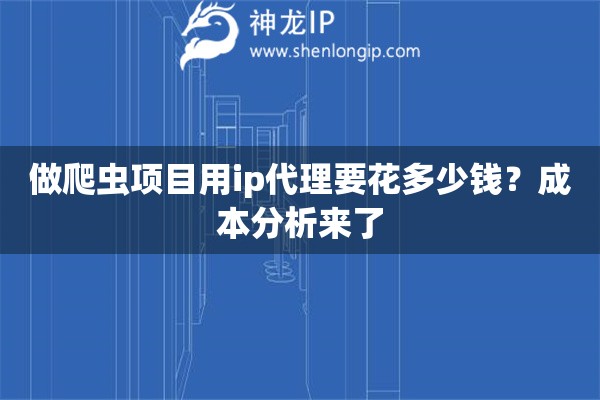做爬蟲項(xiàng)目用ip代理要花多少錢？成本分析來了
