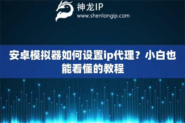 安卓模擬器如何設(shè)置ip代理？小白也能看懂的教程