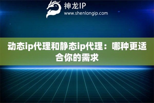 動態(tài)ip代理和靜態(tài)ip代理：哪種更適合你的需求